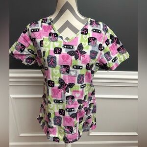 Scrubstar Breast Cancer Awareness Month Scrub Top Size Small